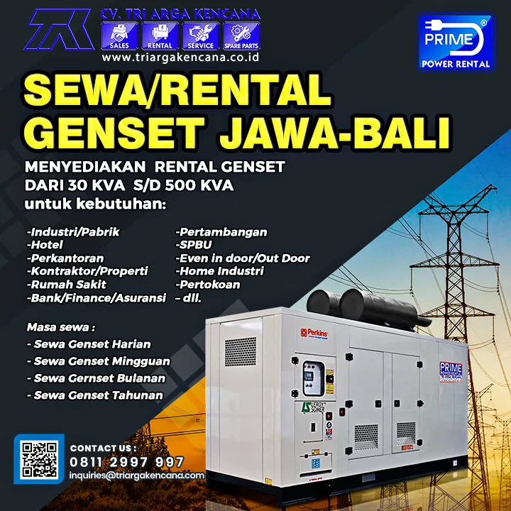 RENTAL JAWA BALI copy sewa genset jawa bali 100 kva