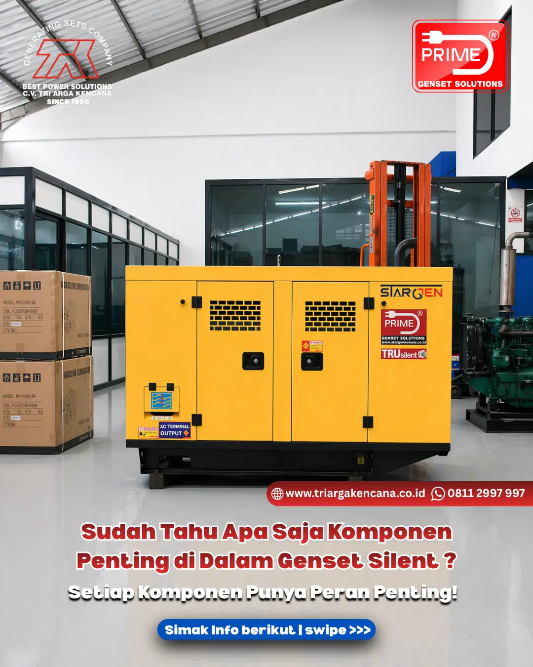 komponen genset silent