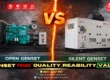 Perbandingan genset silent vs open lengkap dengan perbedaan desain, tingkat kebisingan, dan fungsi penggunaan