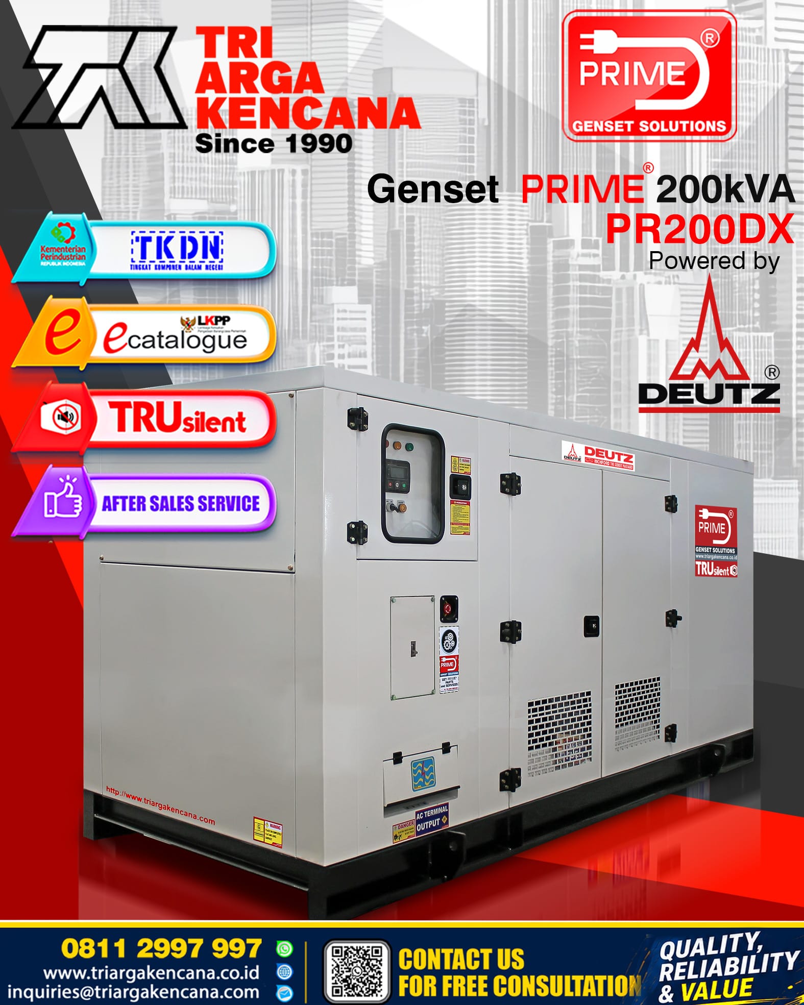 GENSET PRIME DEUTZ PR200D 200KVA