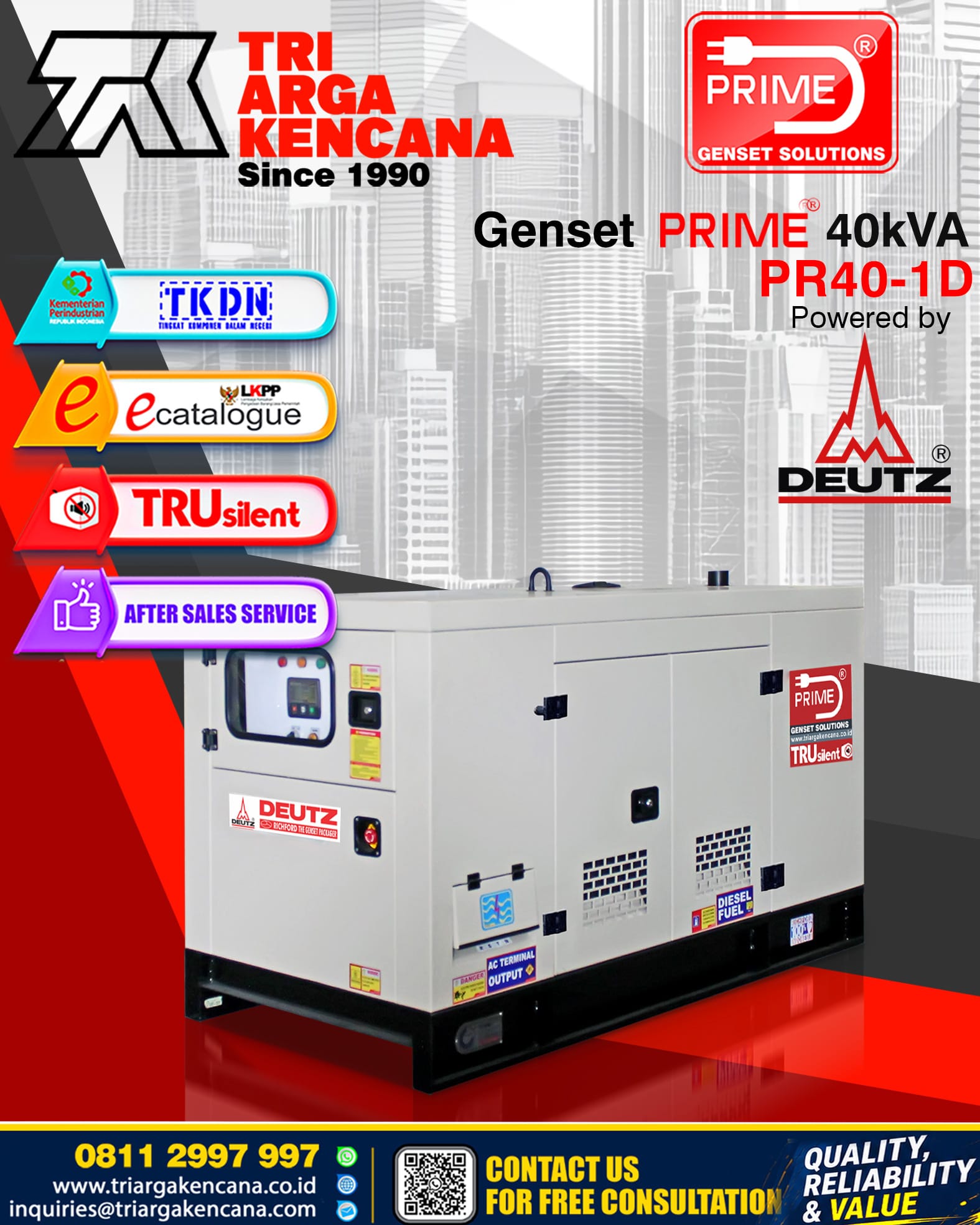GENSET PRIME DEUTZ PR40-1D 40KVA