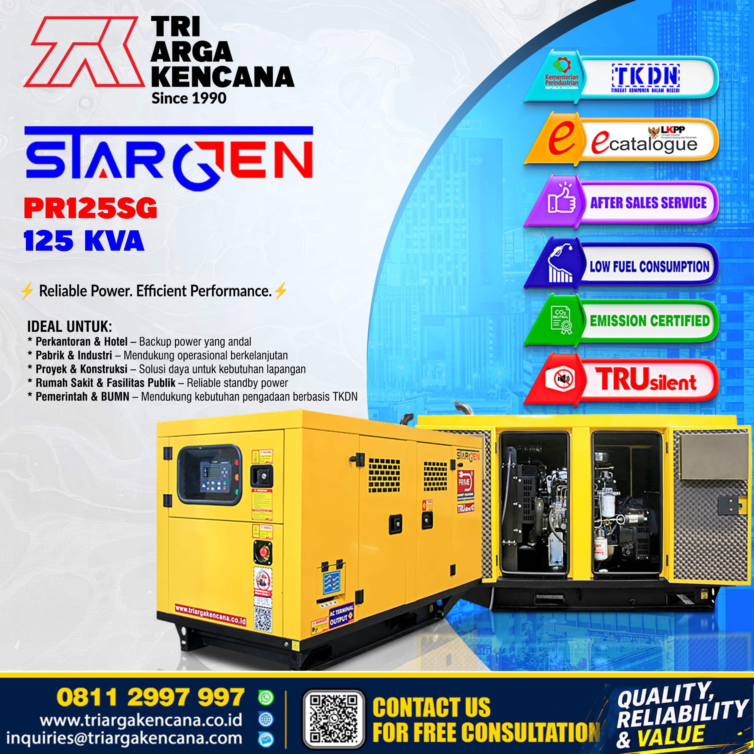 GENSET STARGEN PR125SG – 125KVA