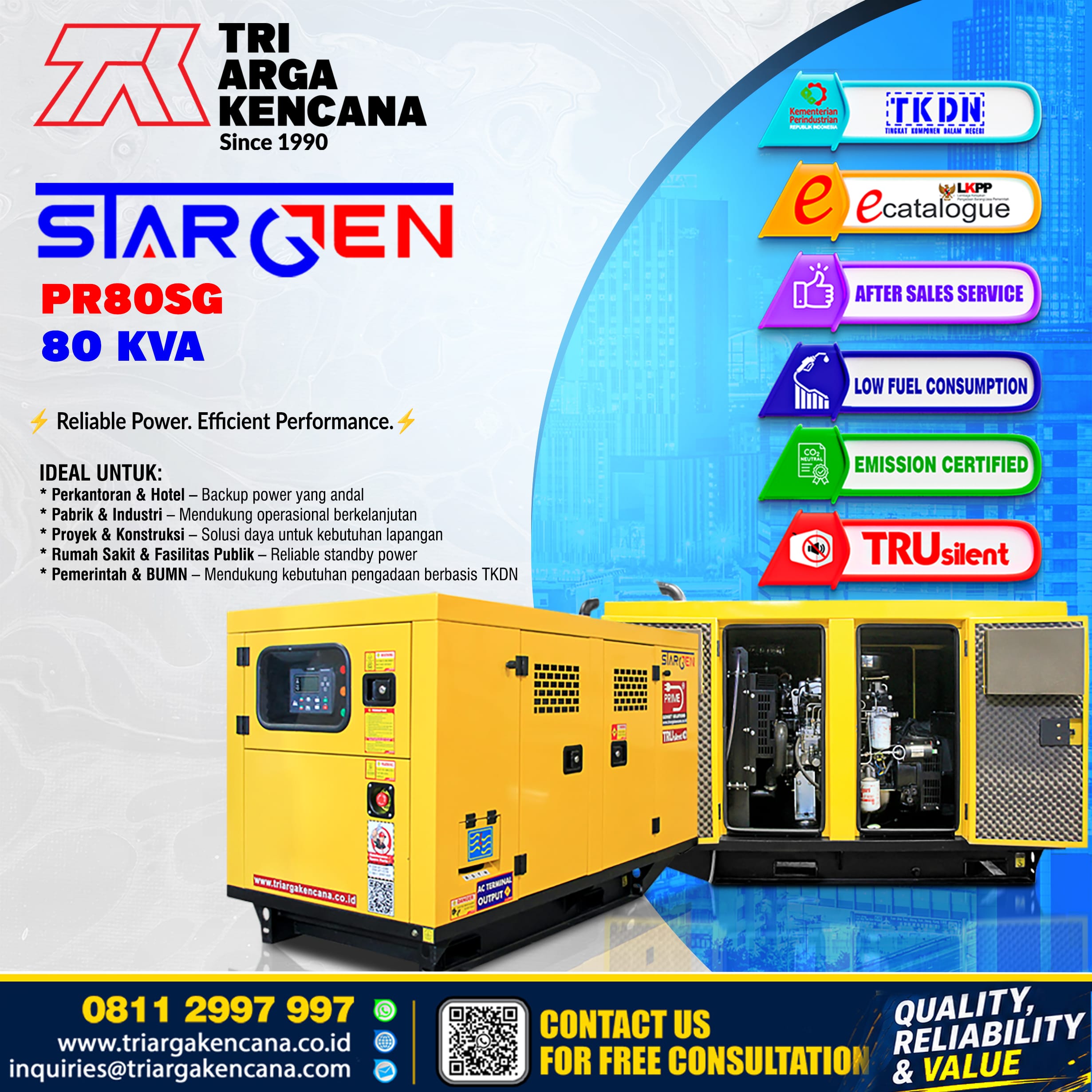 GENSET STARGEN PR80SG – 80KVA
