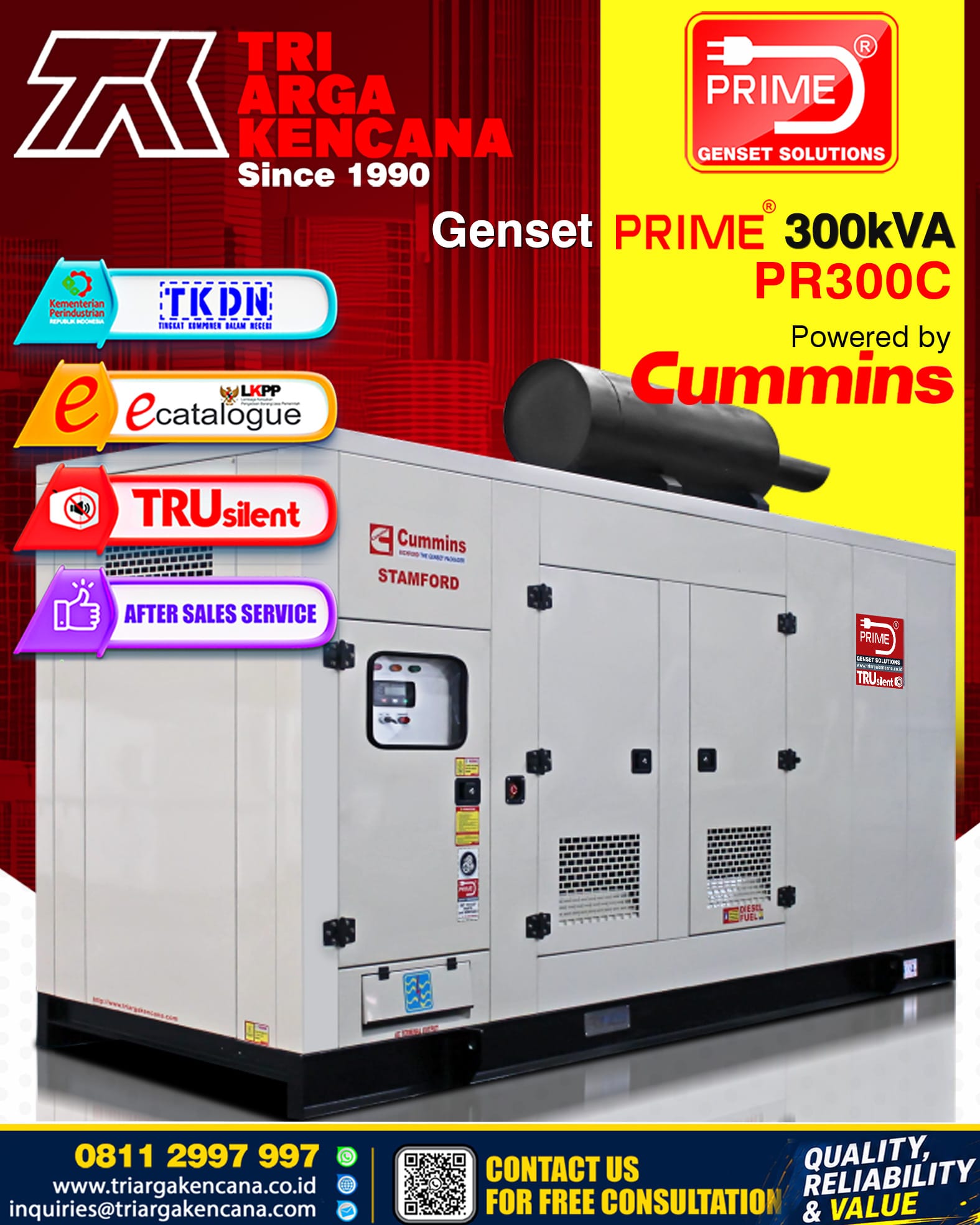 GENSET PRIME CUMMINS PR300C – 300KVA