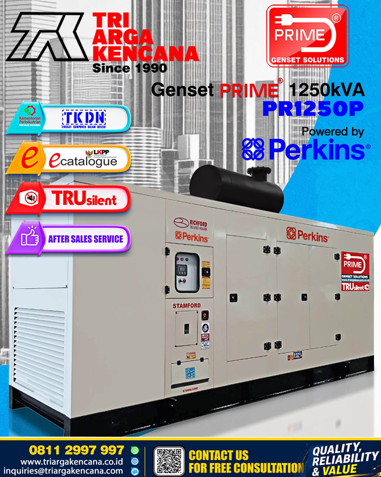 GENSET PRIME PERKINS PR1250P – 1250KVA