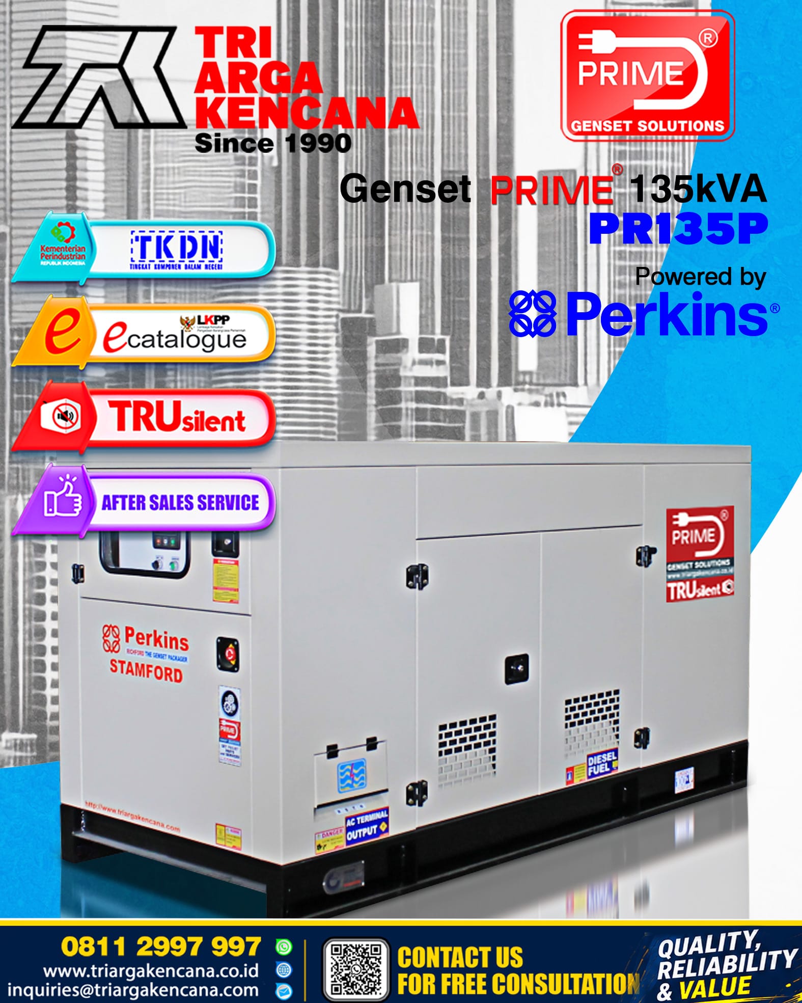 GENSET PRIME PERKINS PR135P – 135KVA