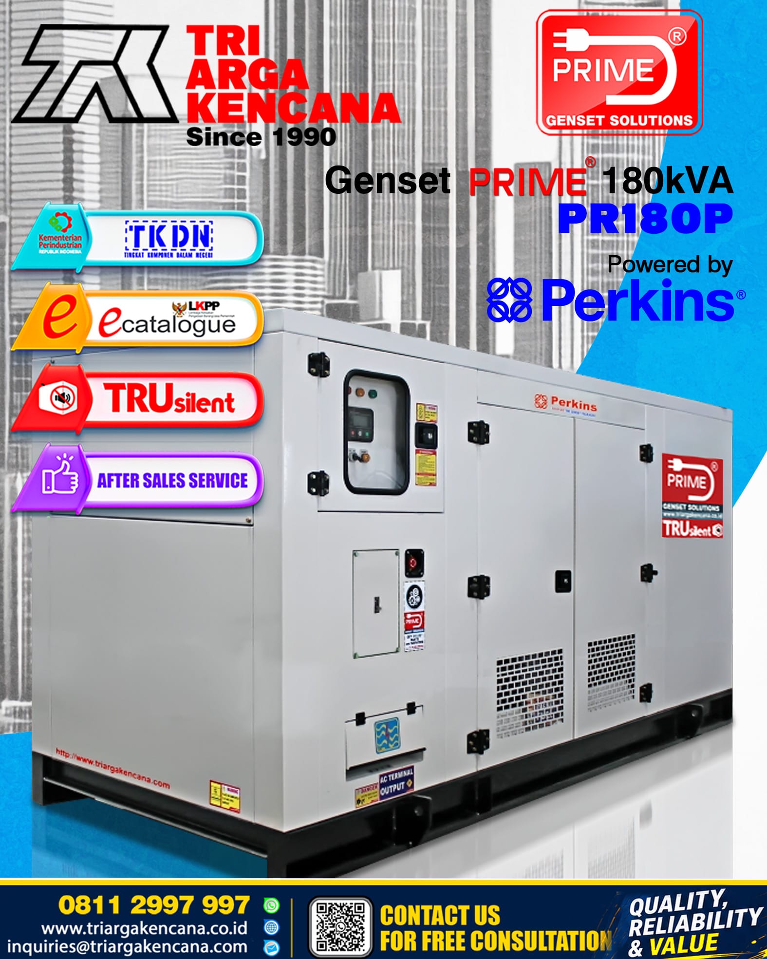 GENSET PRIME PERKINS PR180P-180KVA
