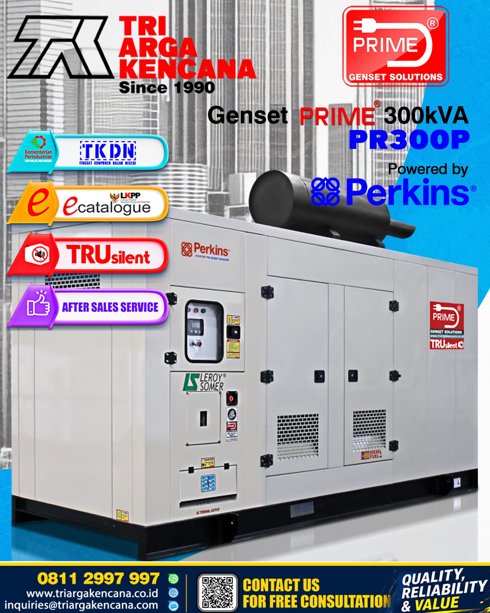 GENSET PRIME PERKINS PR300P – 300KVA