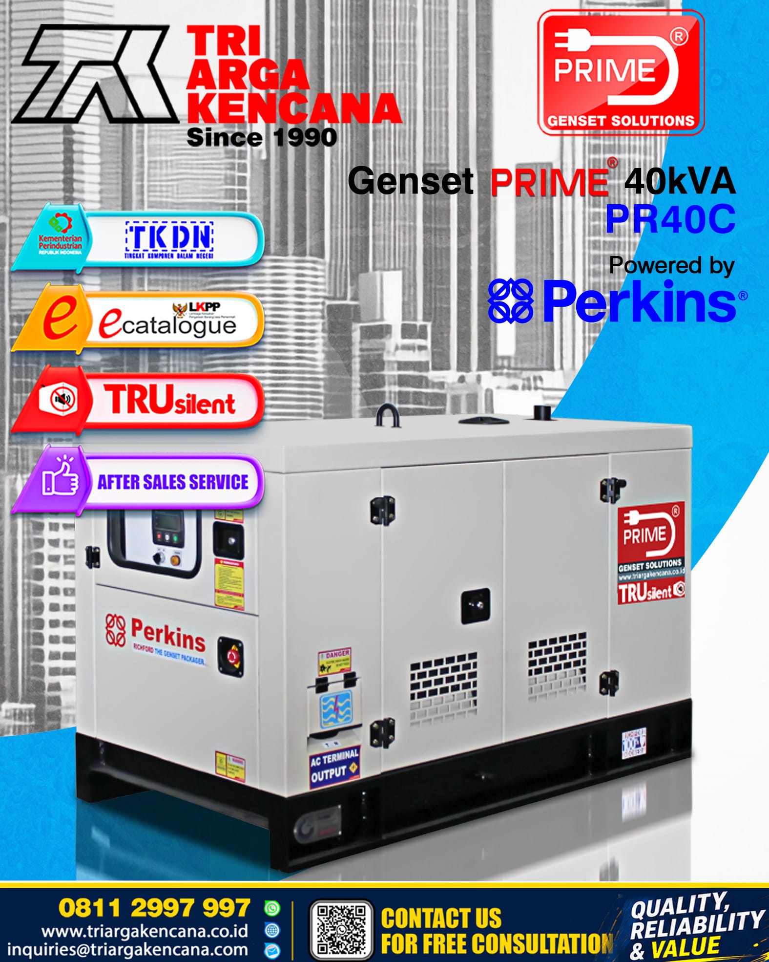 GENSET PRIME PERKINS PR30P 30KVA